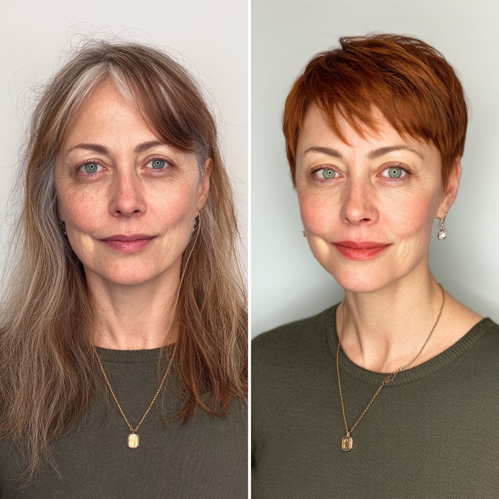 Vibrant Copper Pixie with Soft Layering