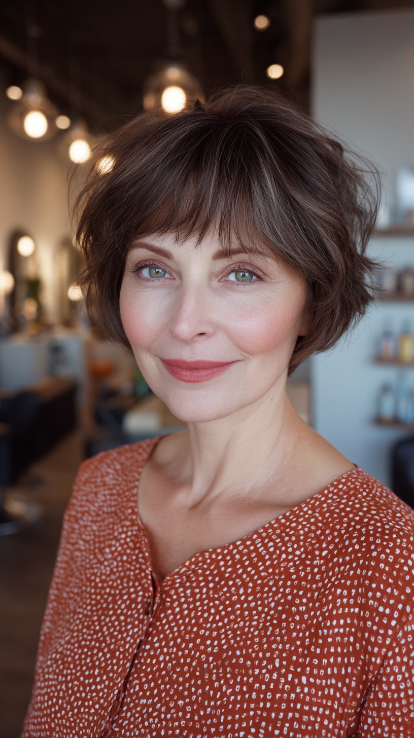 Charming Chestnut Tousled Bob