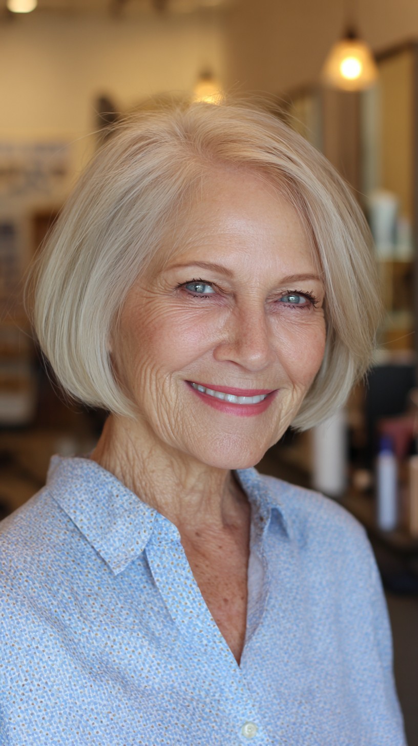 Classic Blonde Bob with Soft Internal Layers