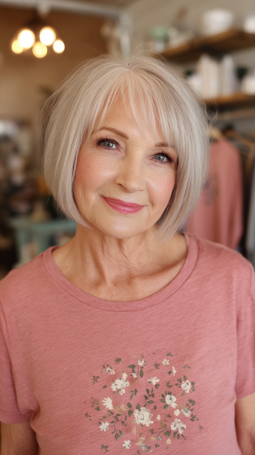Light Blonde Bob with Wispy Ends