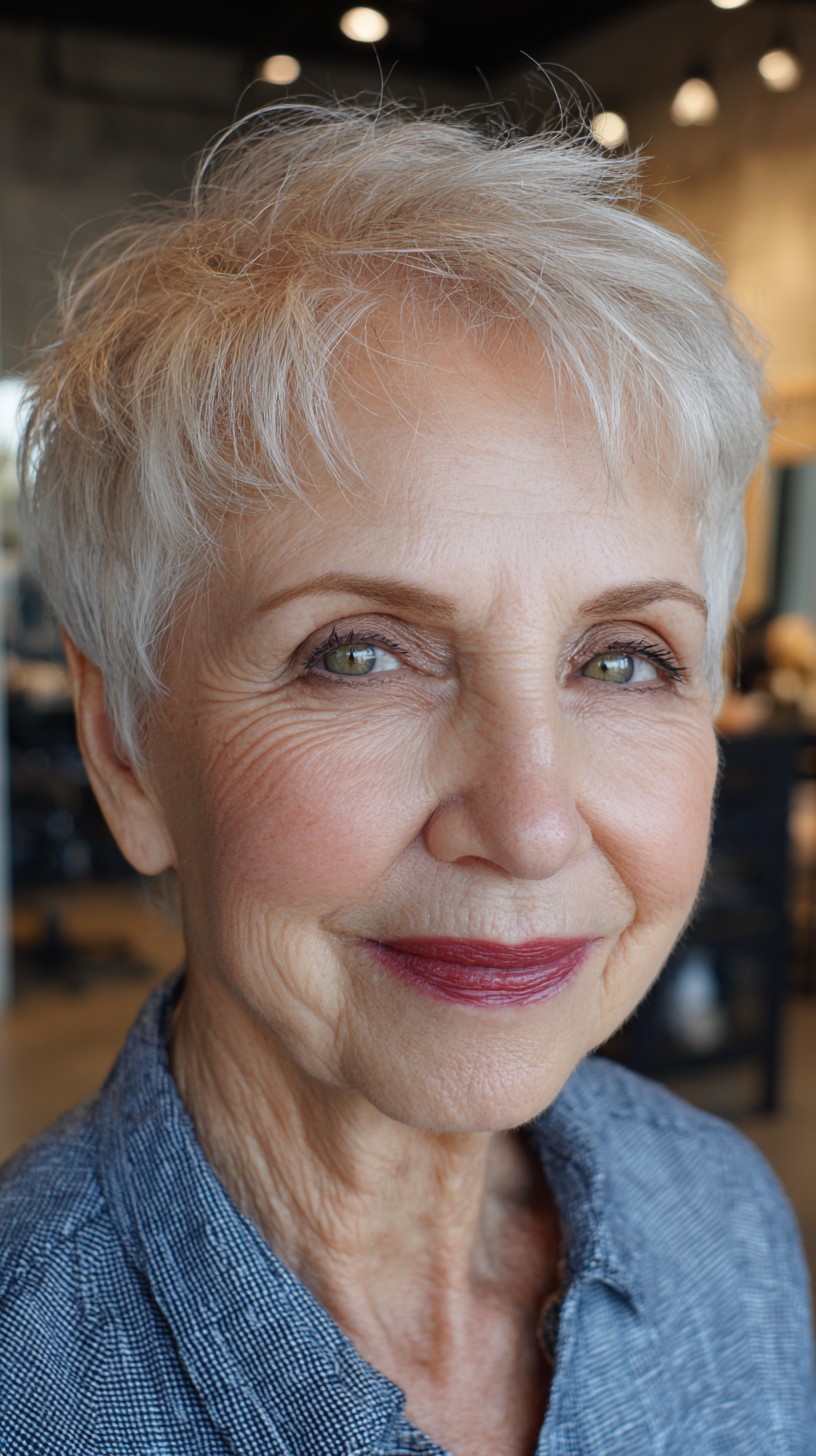 Refined Silver Pixie with Textured Layers