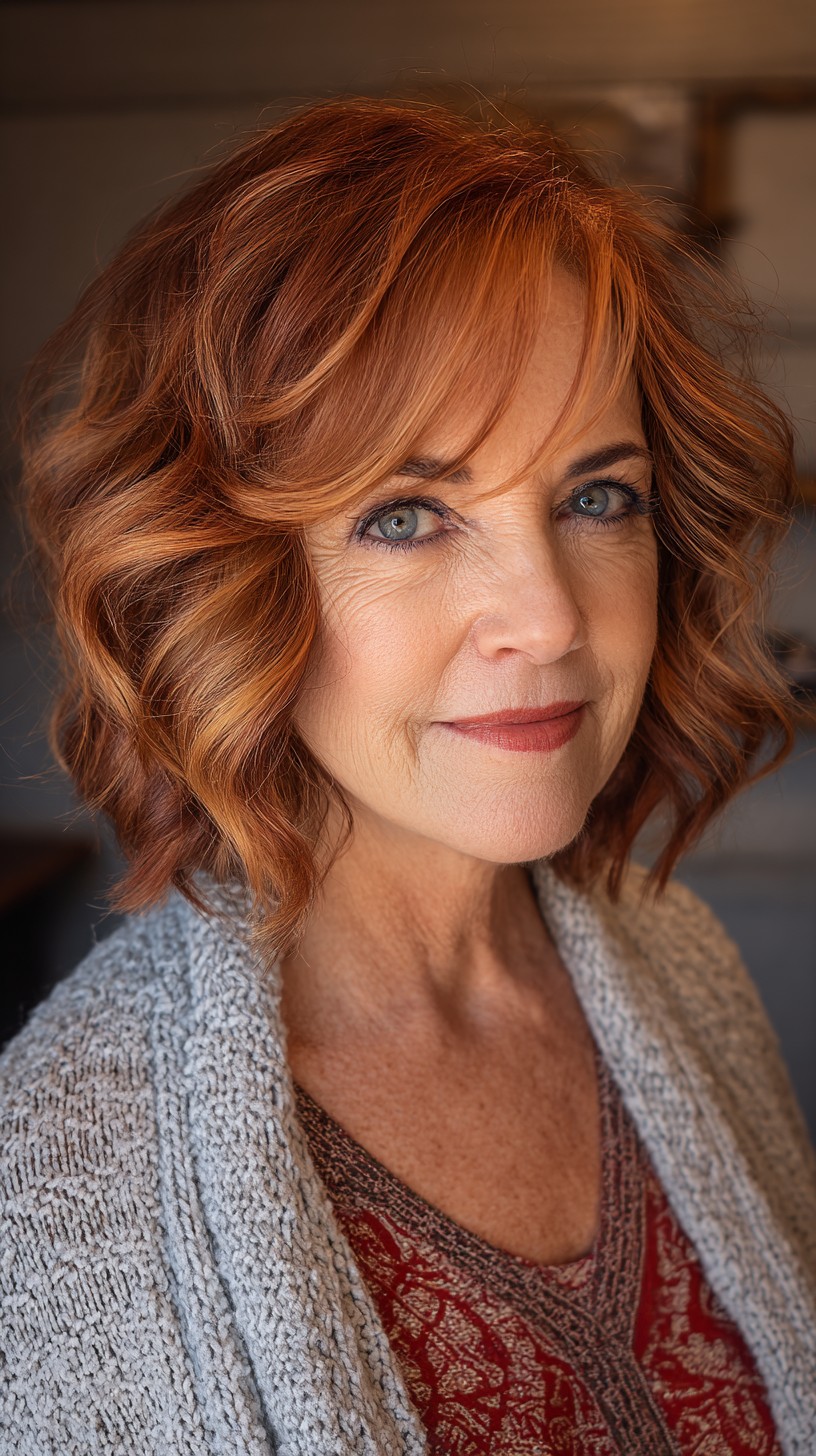 Rich Auburn Curls with Soft Layers
