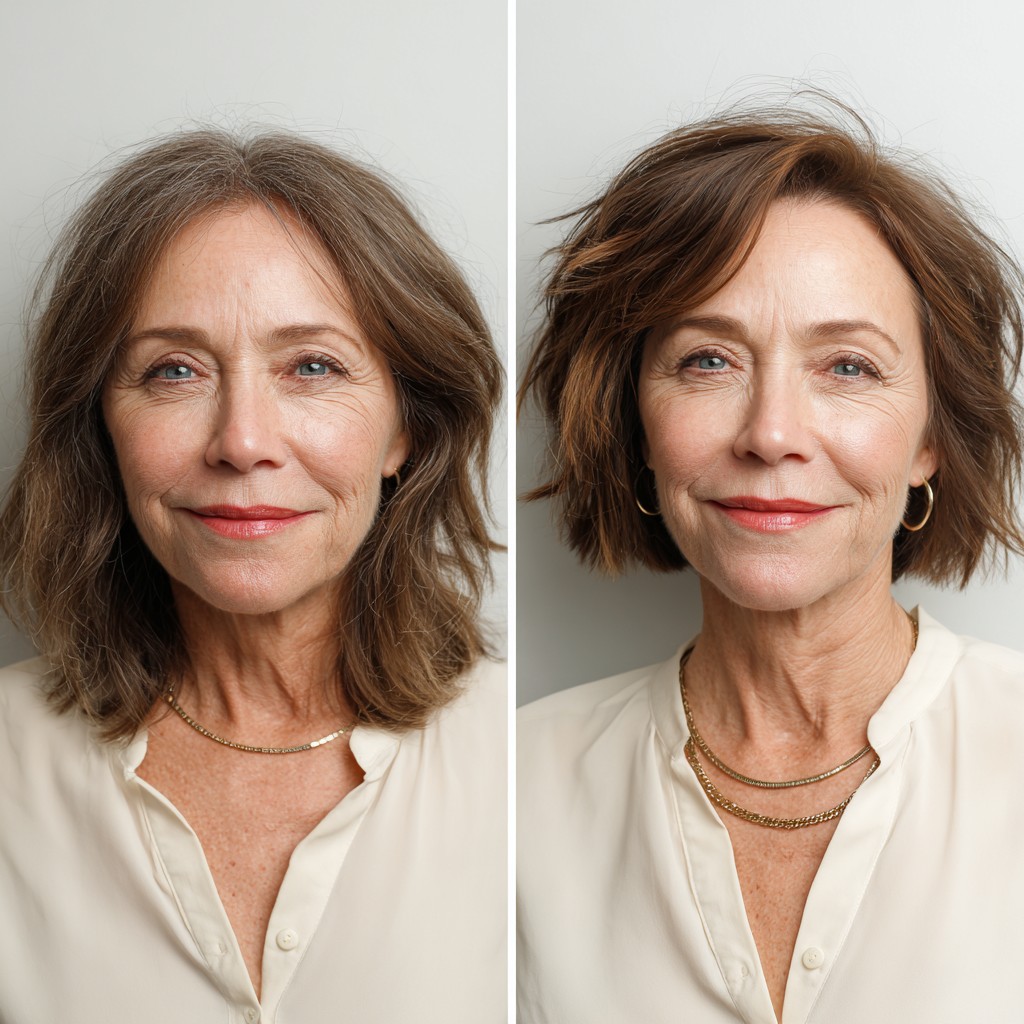 Rich Chestnut Textured Bob with Movement