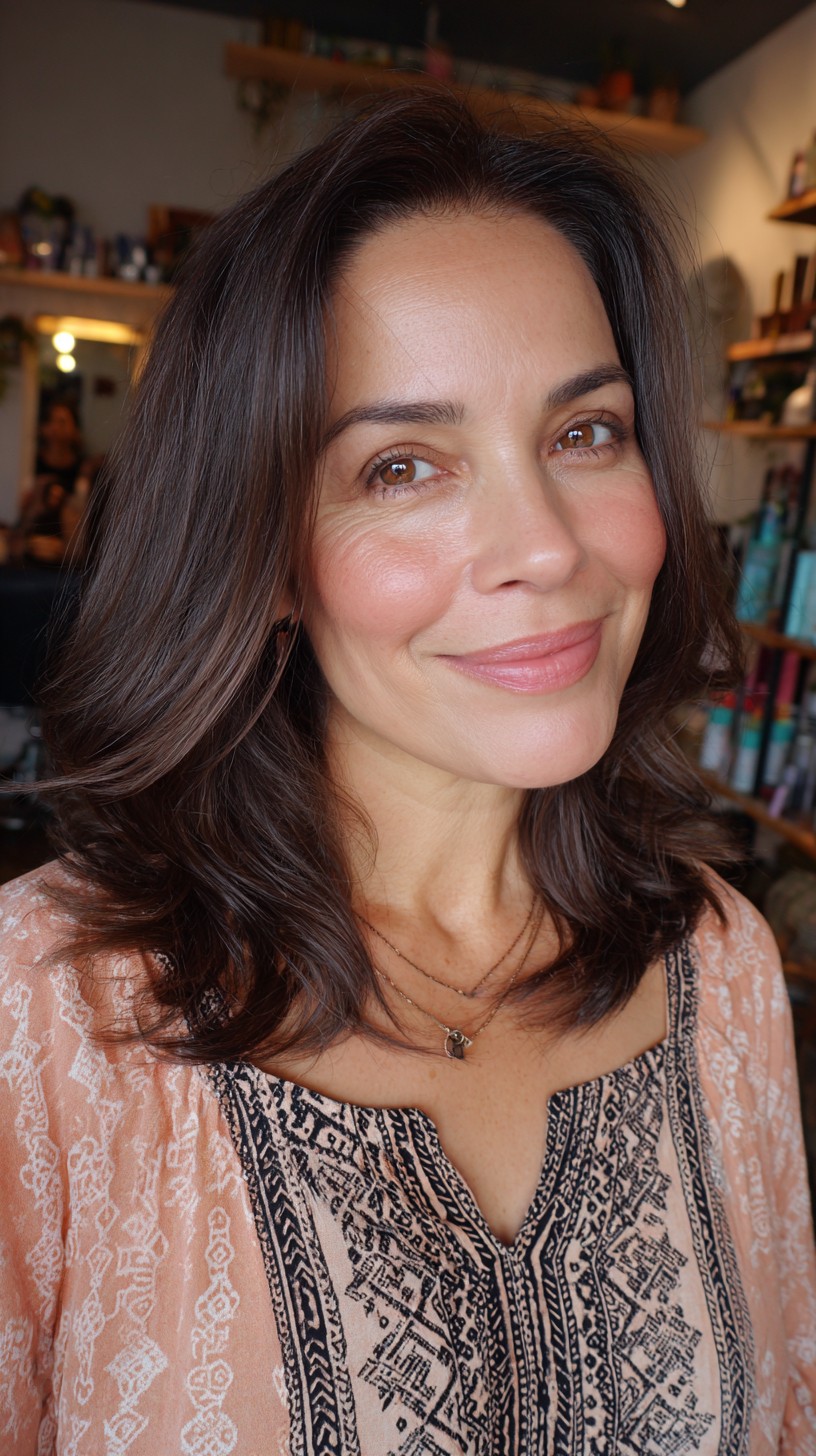 Rich Espresso Mid-Length Waves with Gentle Highlights