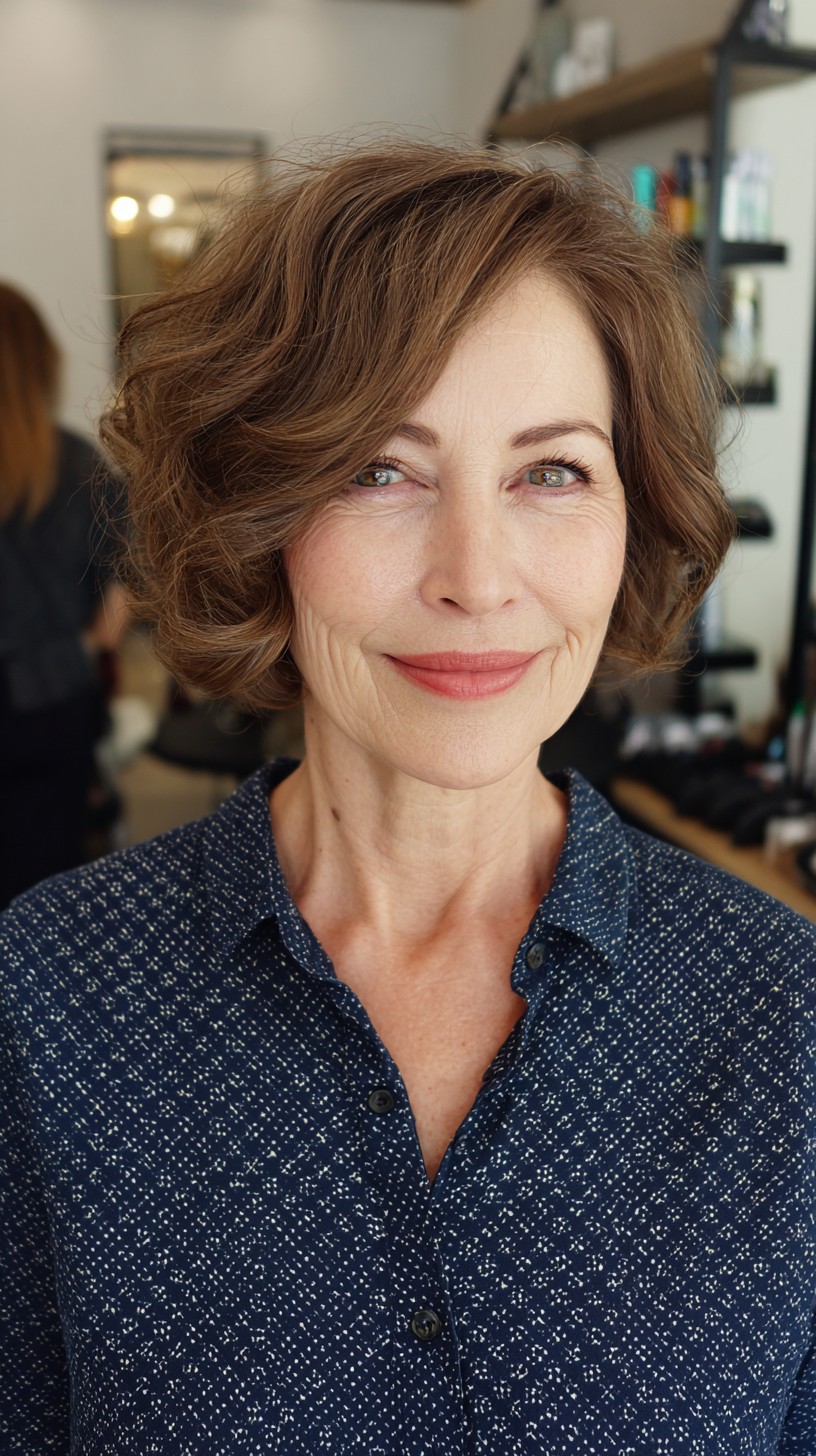 Soft Chestnut Waves with Volumetric Highlights