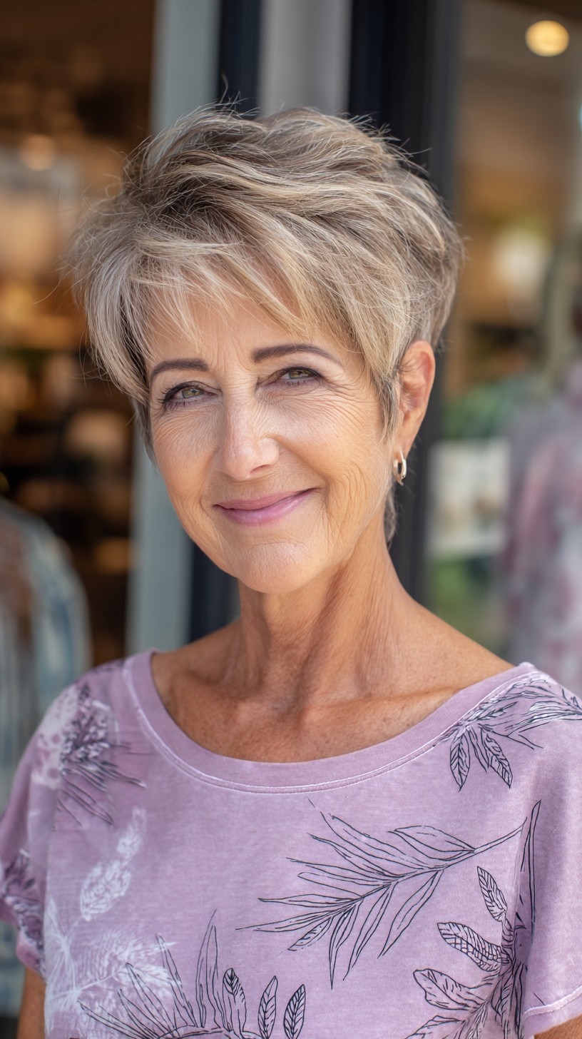 Softly Defined Ash Blonde Pixie