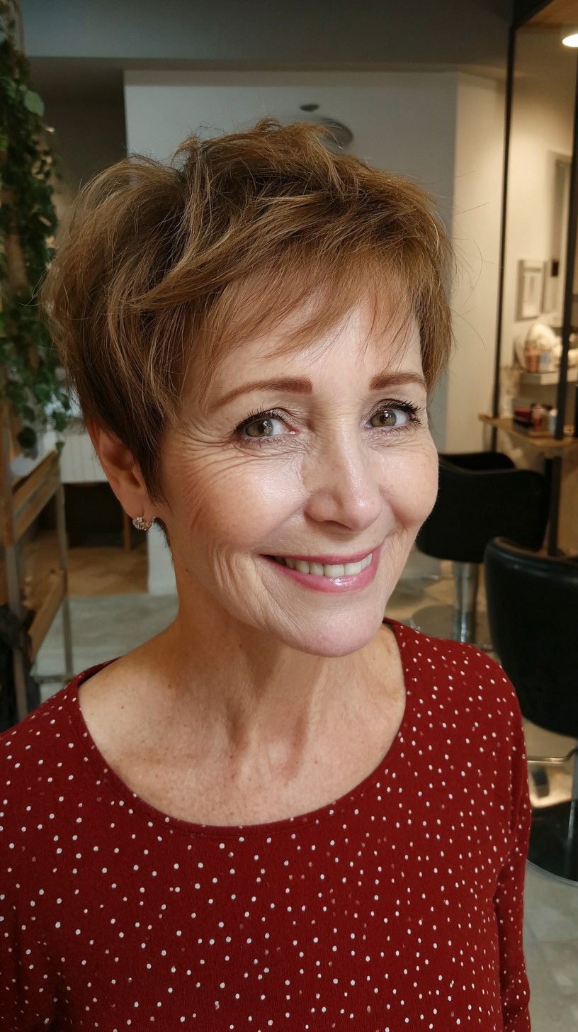 Textured Caramel Pixie with Soft Volume
