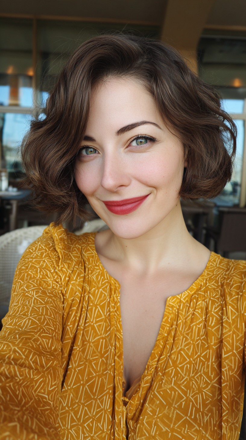 Classic Chocolate Wavy Bob