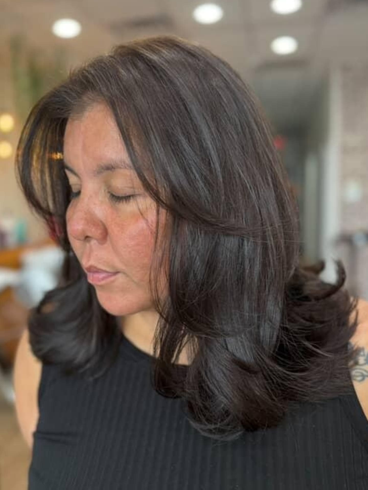 Dark Chestnut Waves with Subtle Highlights