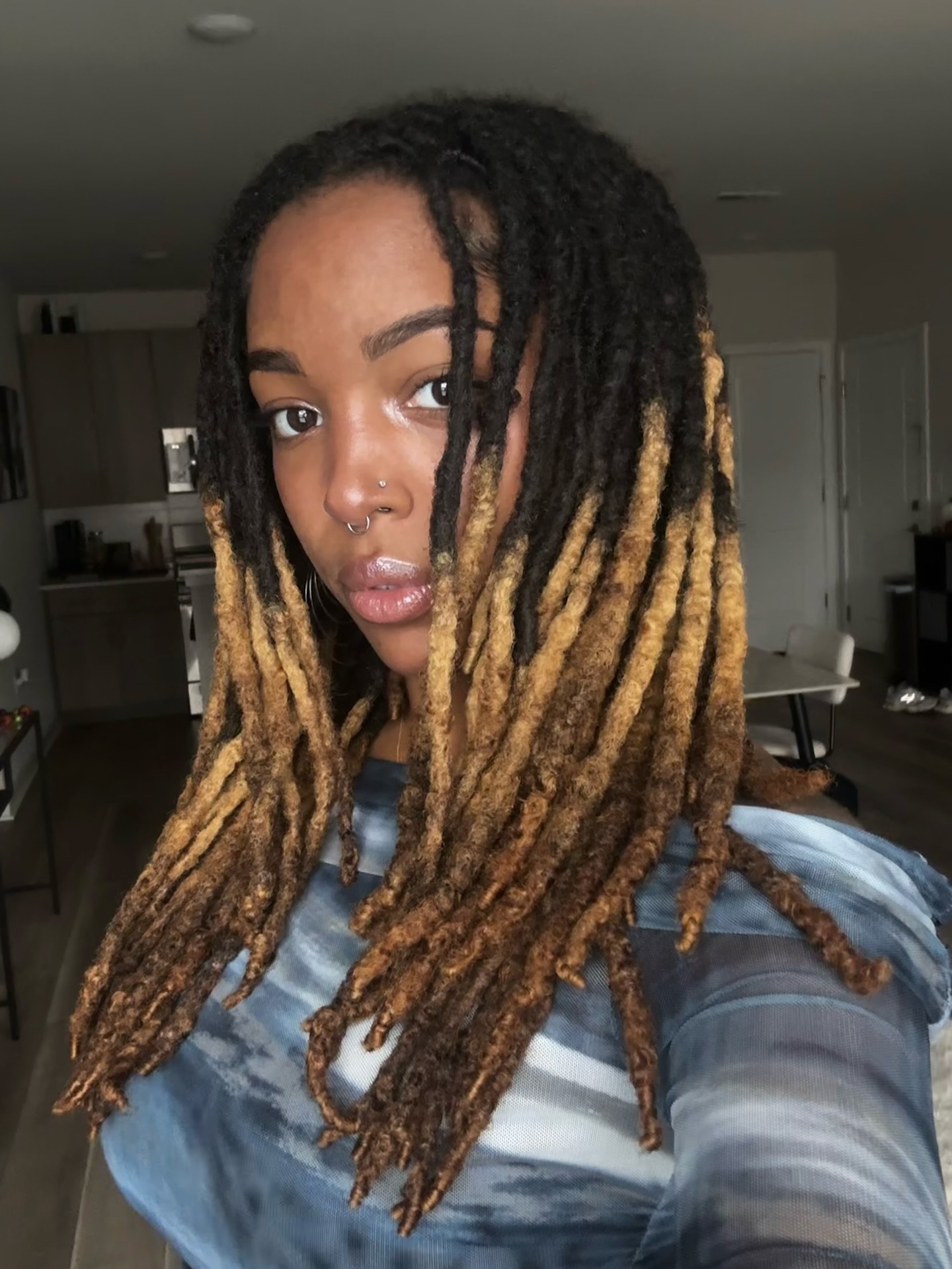 Dramatic Dual-Toned Dreadlocks with Seamless Transition
