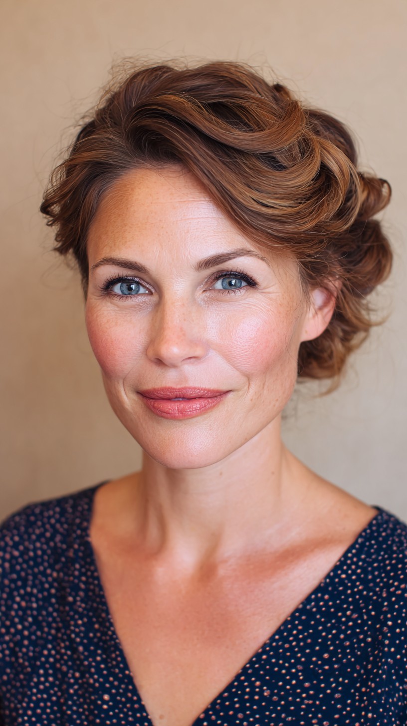 Elegant Swept-Up Brunette Swirl