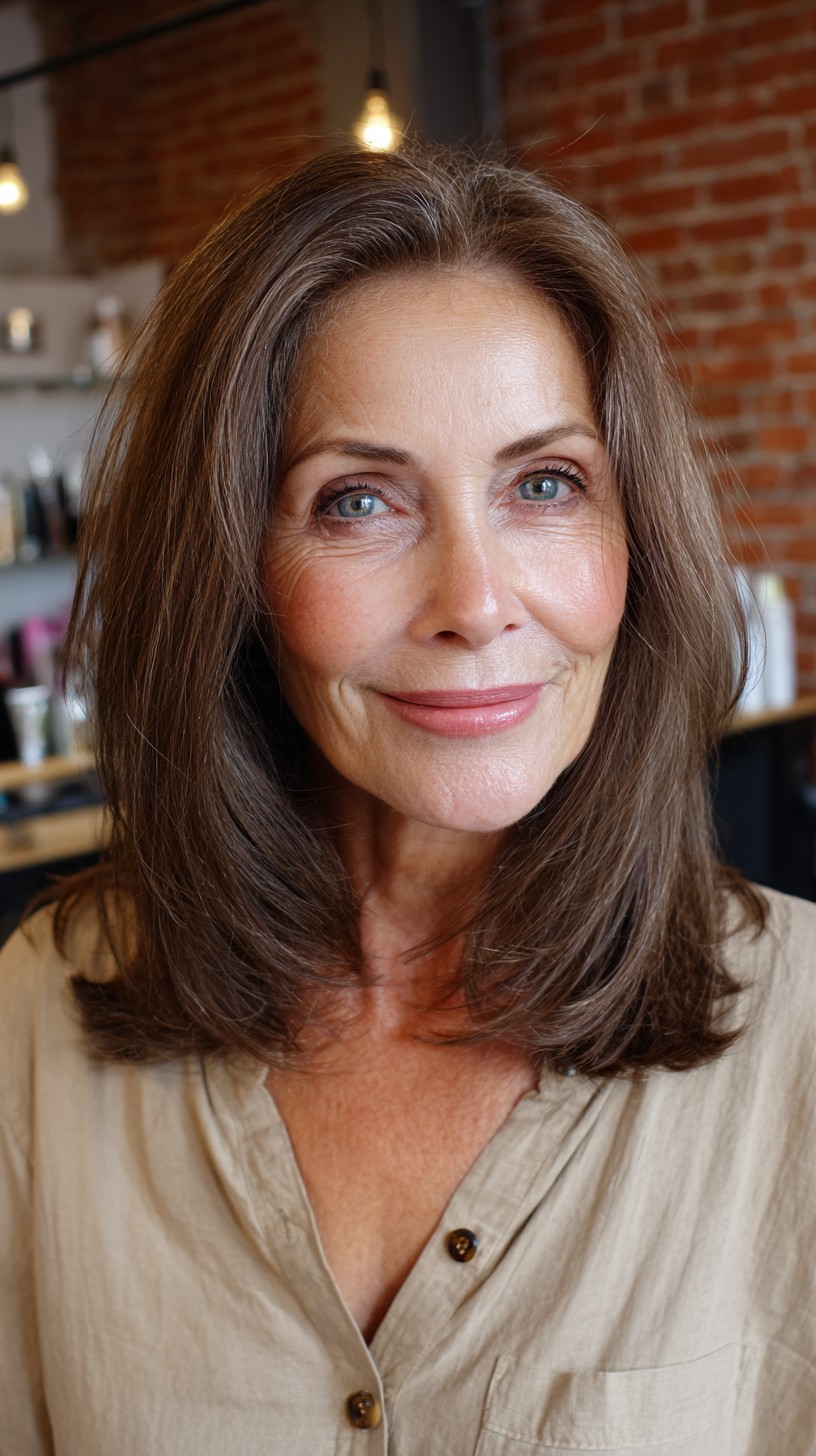 Graceful Walnut Brown Layers with Subtle Highlights