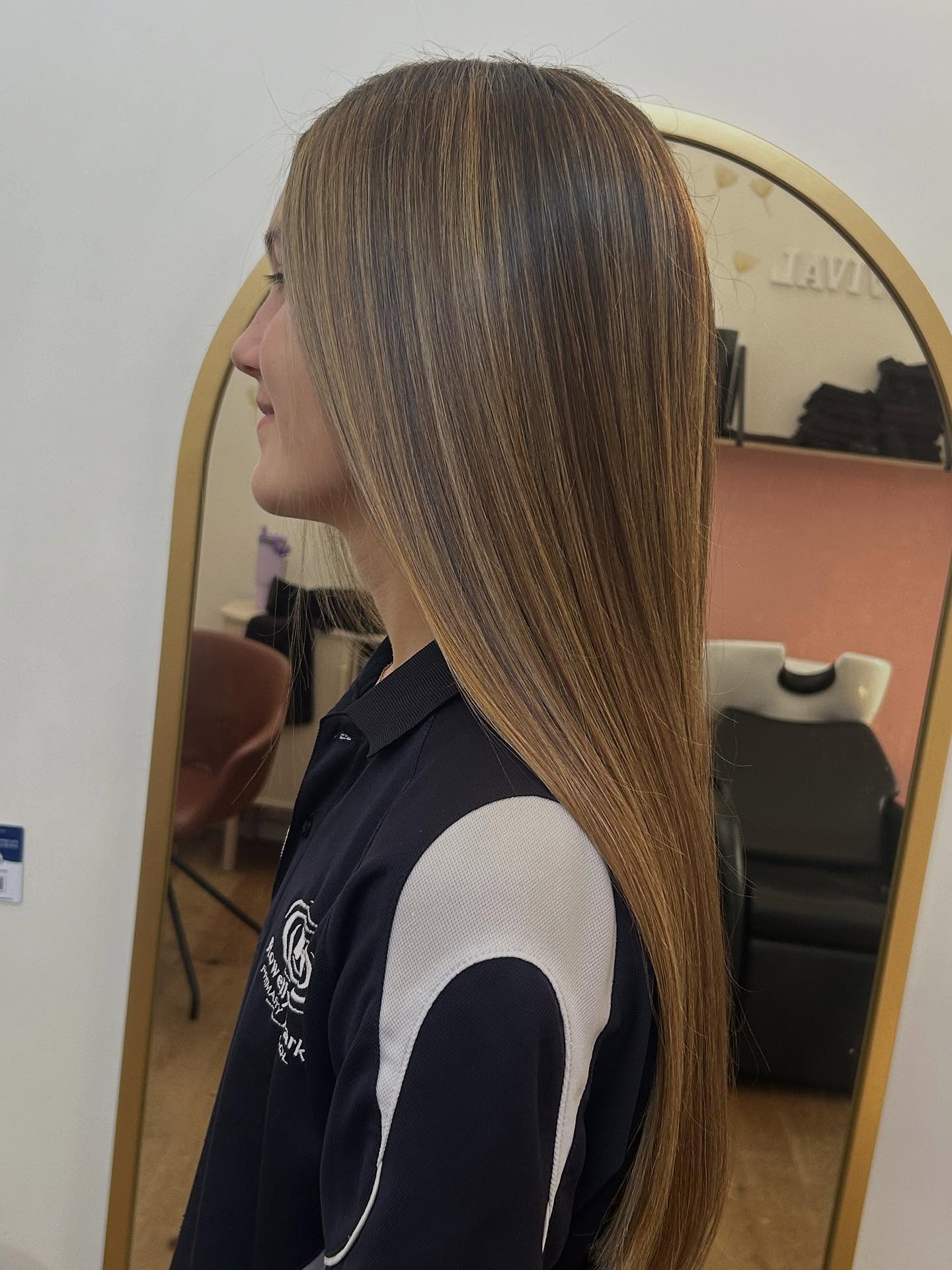 Long Sleek Straight Hair with Subtle Balayage Highlights