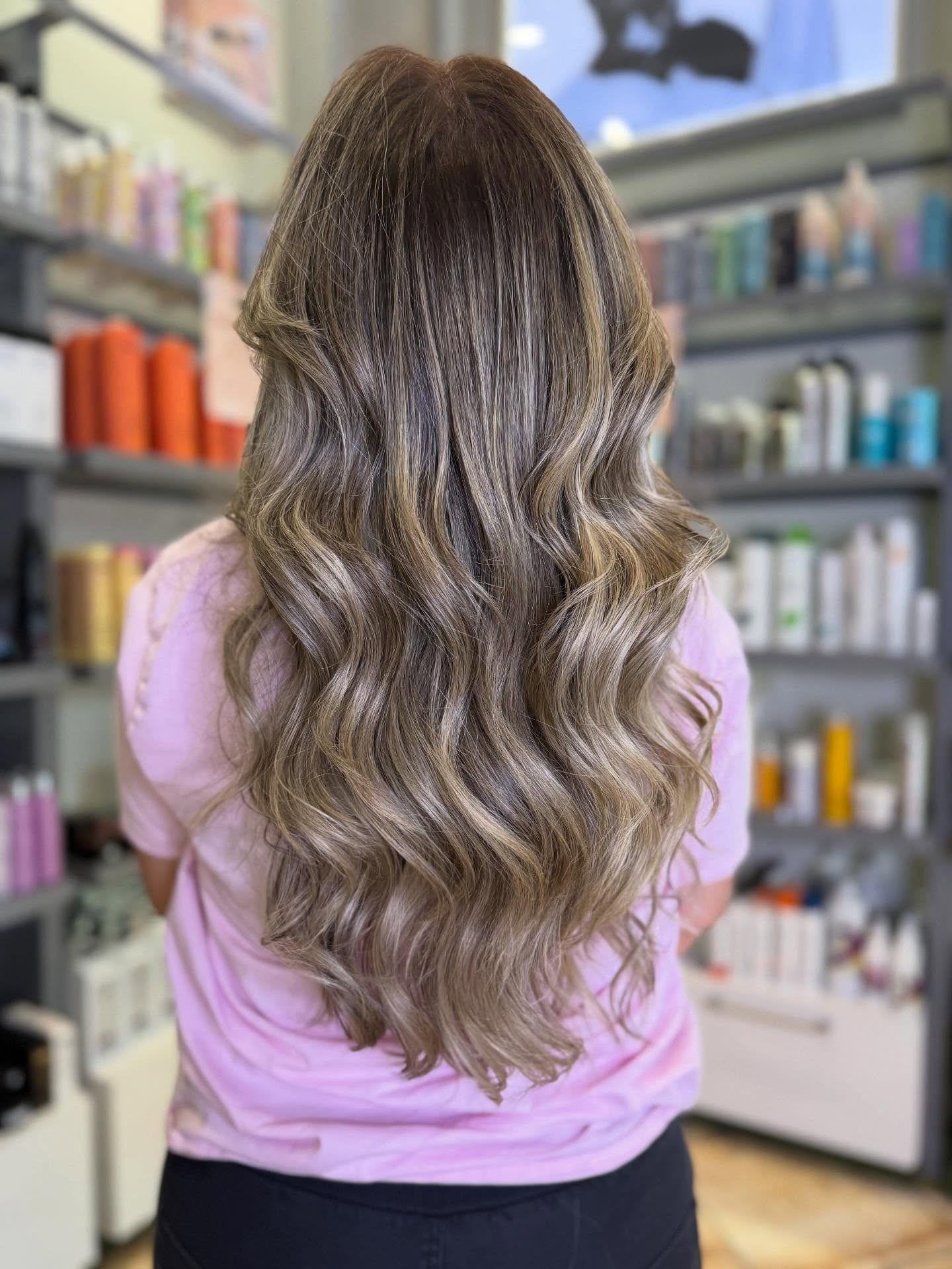 Long Textured Waves with Sun-Kissed Highlights