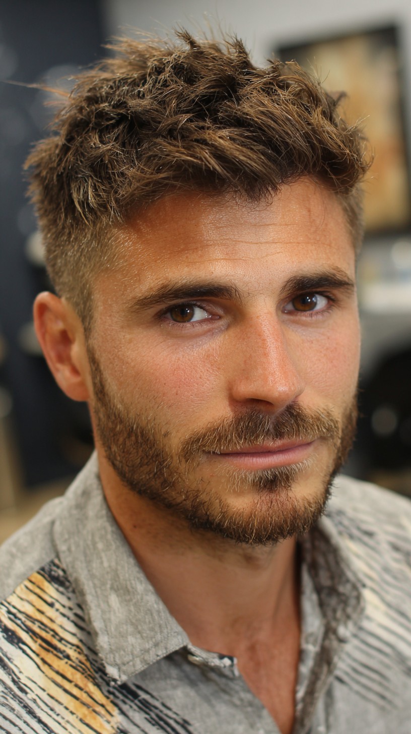 Messy Textured Top with Clean Shave Sides