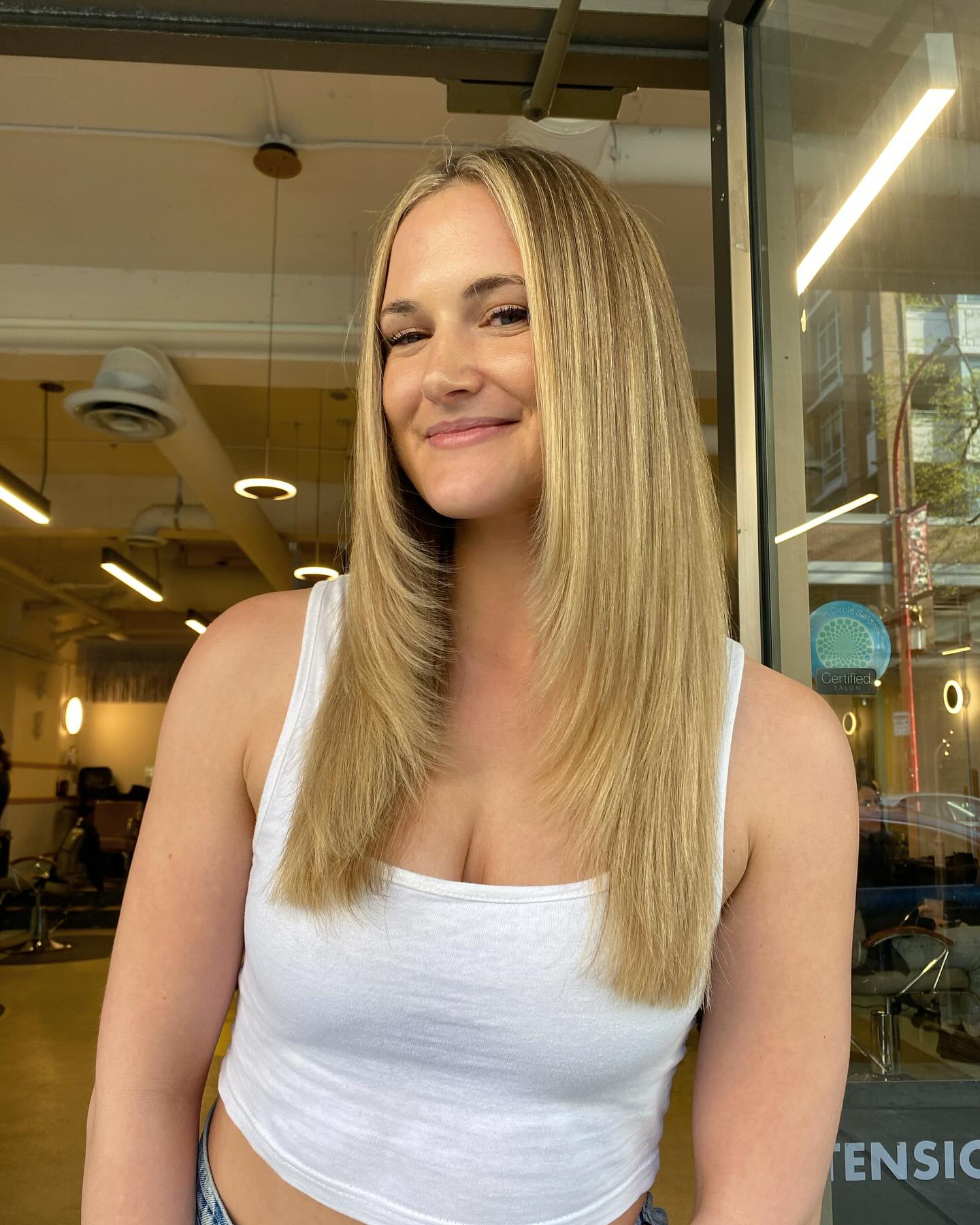 Polished Long Layered Cut with Subtle Face-Framing Highlights