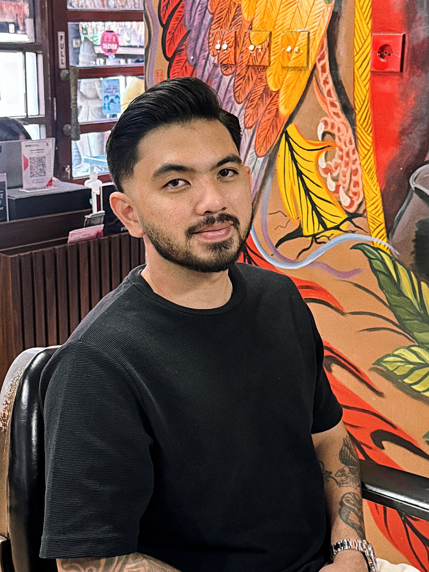 Refined Side-Parted Pompadour with Tapered Sides
