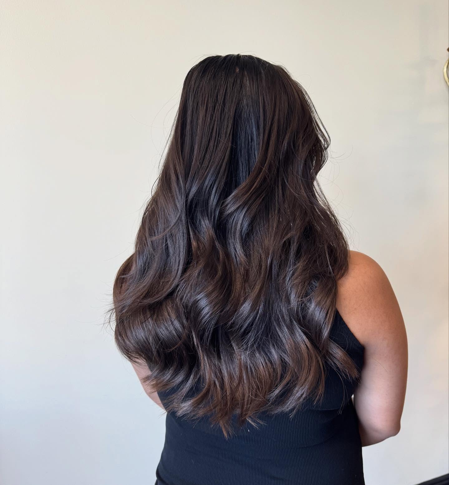 Rich Chocolate Long Layered Waves