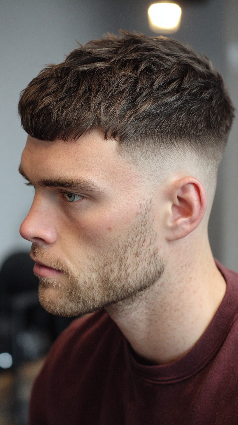 Rugged Textured Crop with Precision Fade
