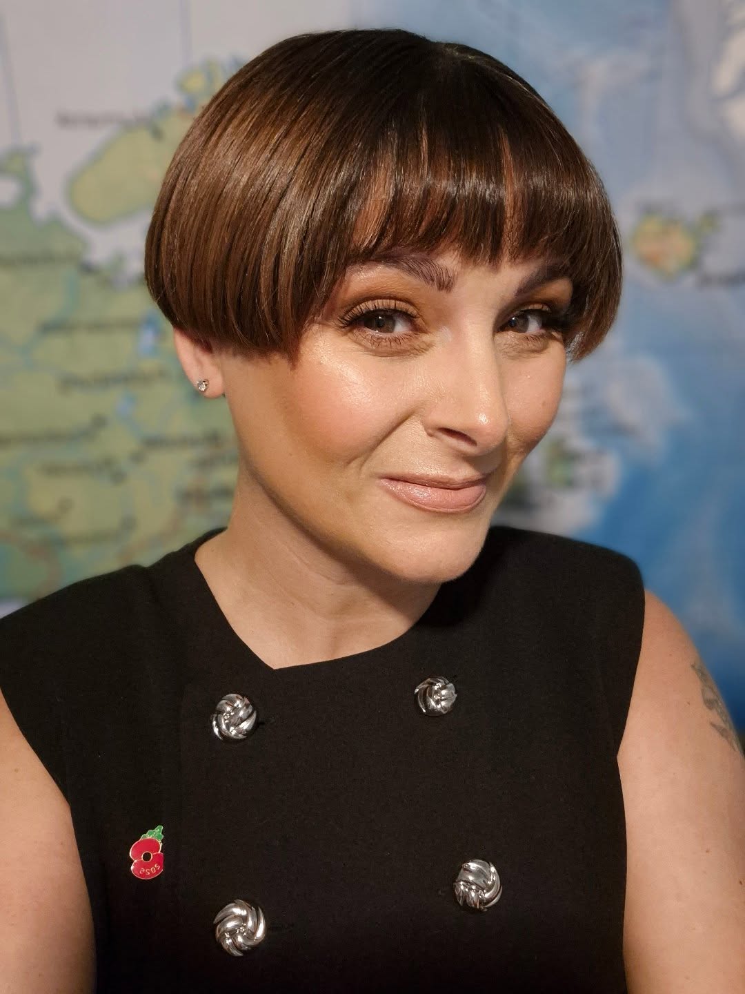 Sleek Espresso Bob with Precision Bangs