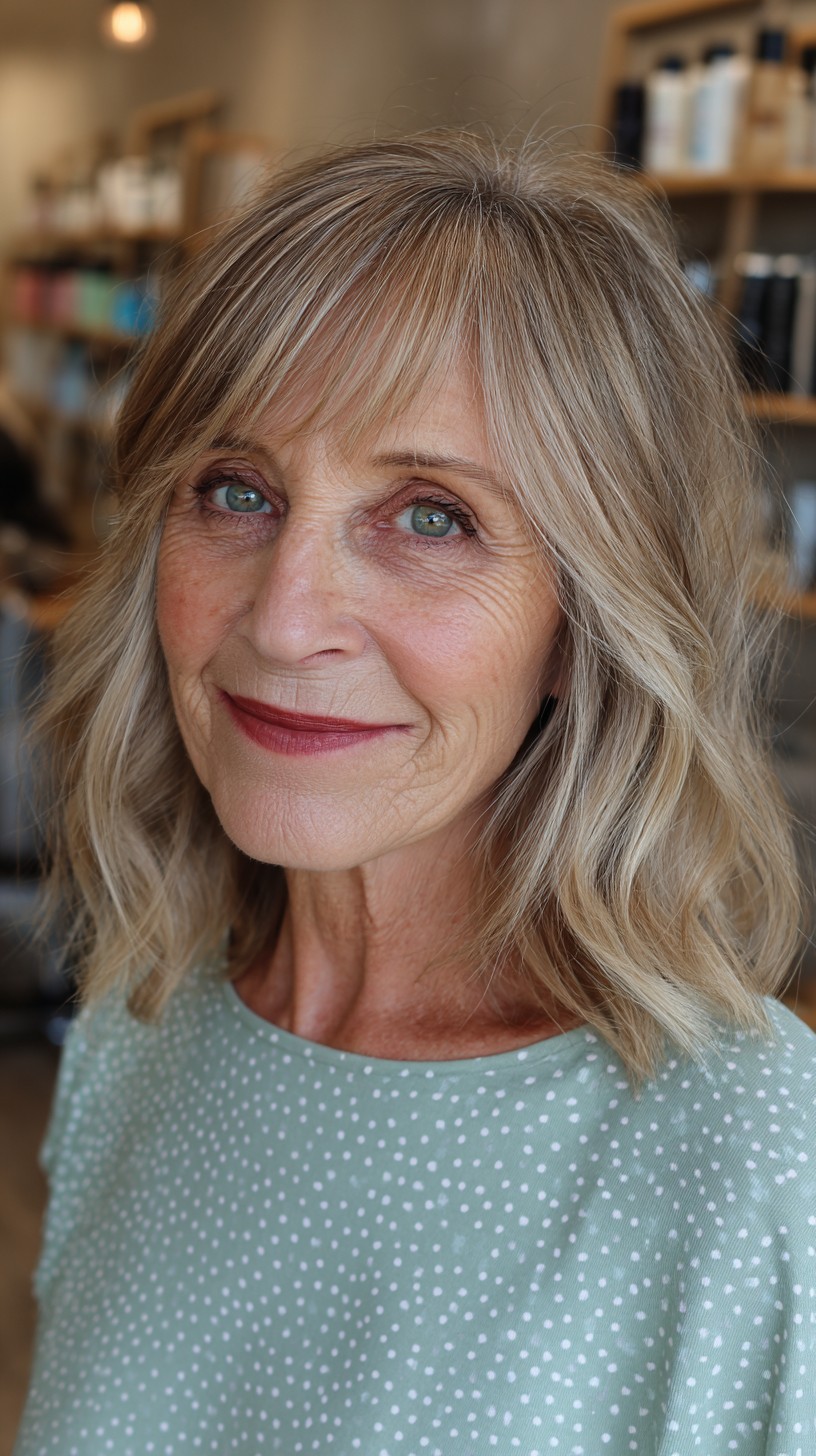 Soft Blonde Waves with Face-Framing Highlights