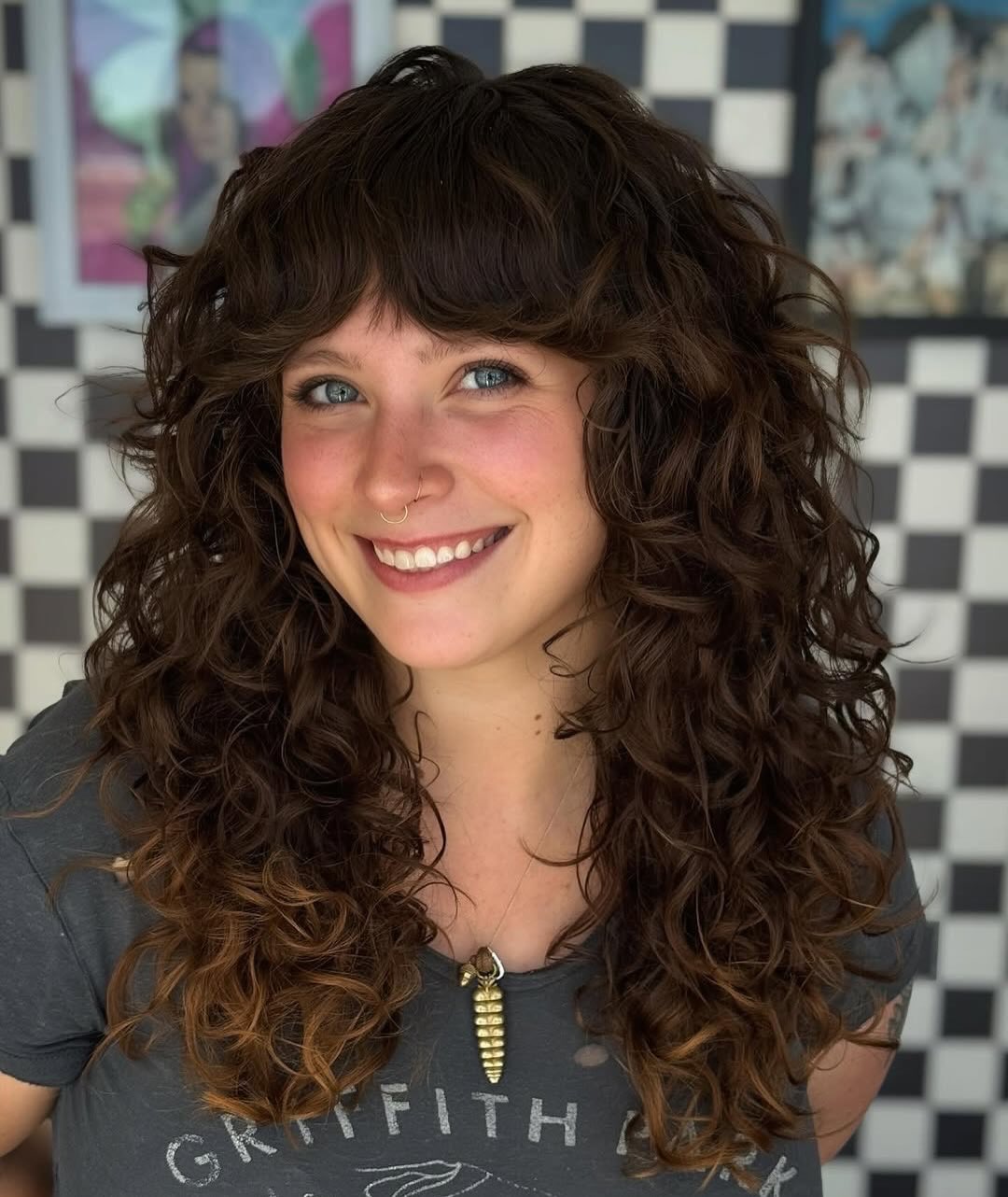 Soft Tousled Curls with Fringed Bangs