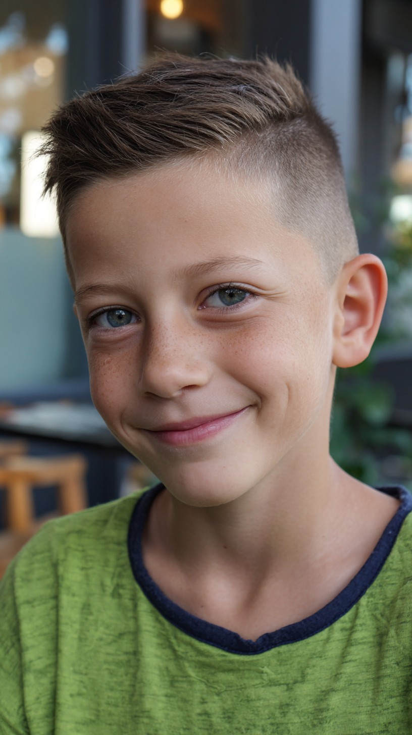 Sporty Tapered Side-Cut with Textured Top
