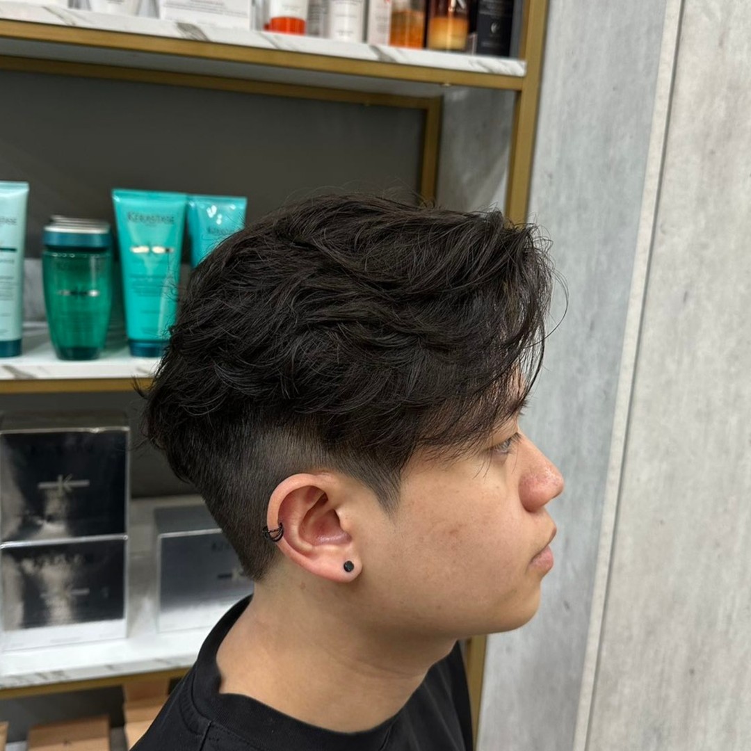 Stylish Textured Wavy Cut with Faded Sides