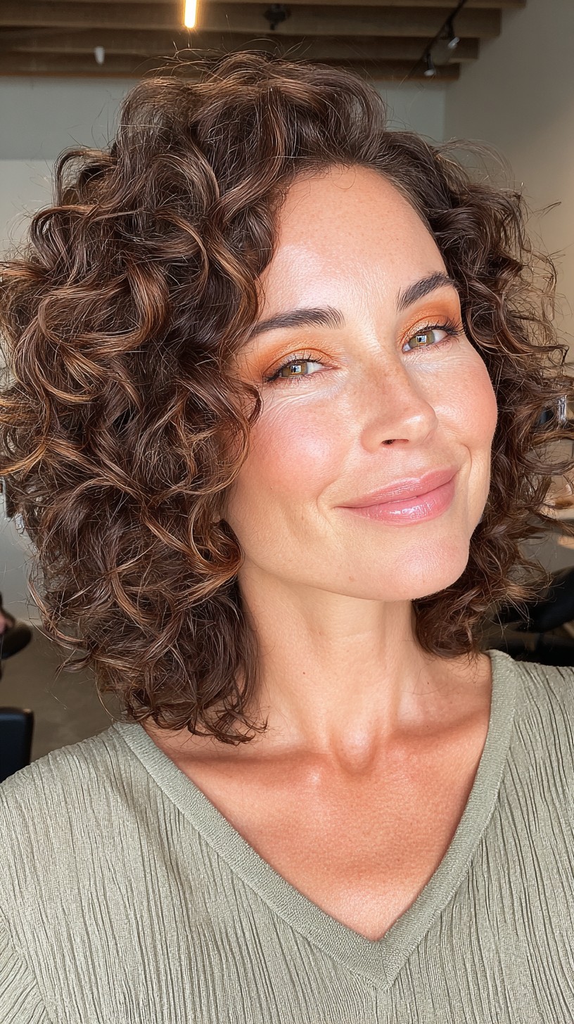 Sultry Chestnut Swirls with Voluminous Texture