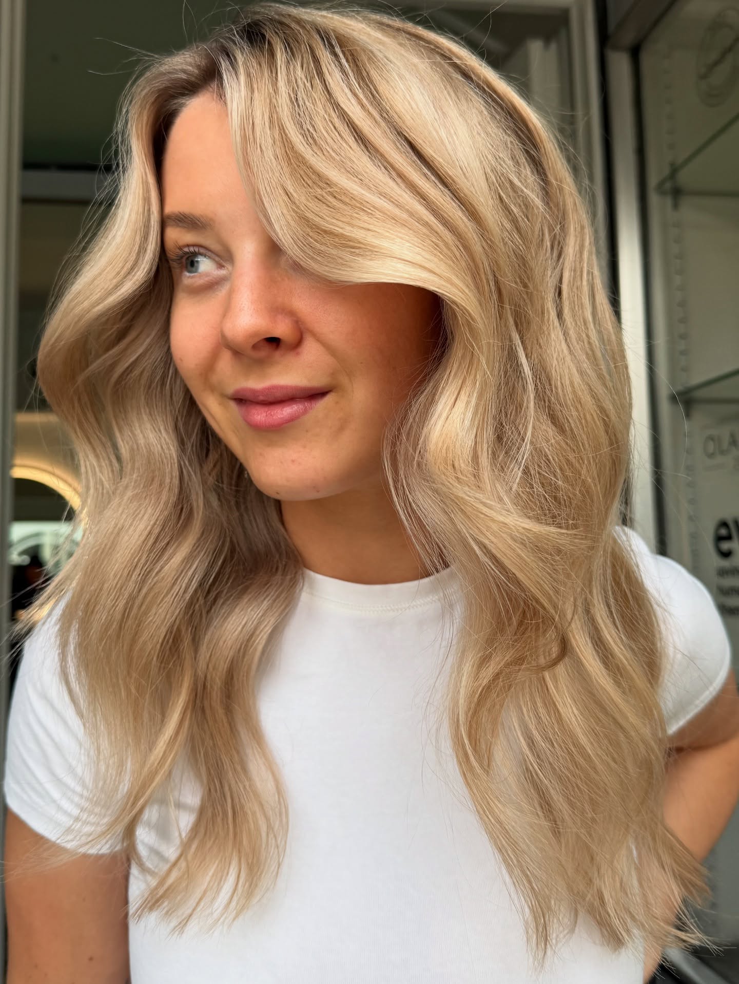 Beachy Blonde Waves with Soft Layers