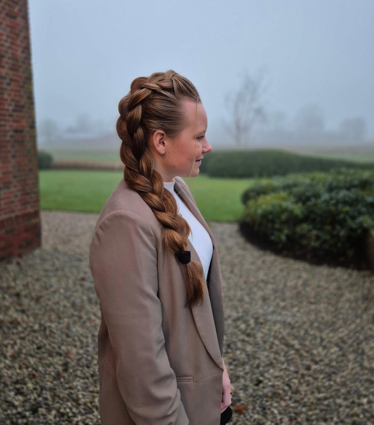 Classic Long Dutch Braid with Textured Volume