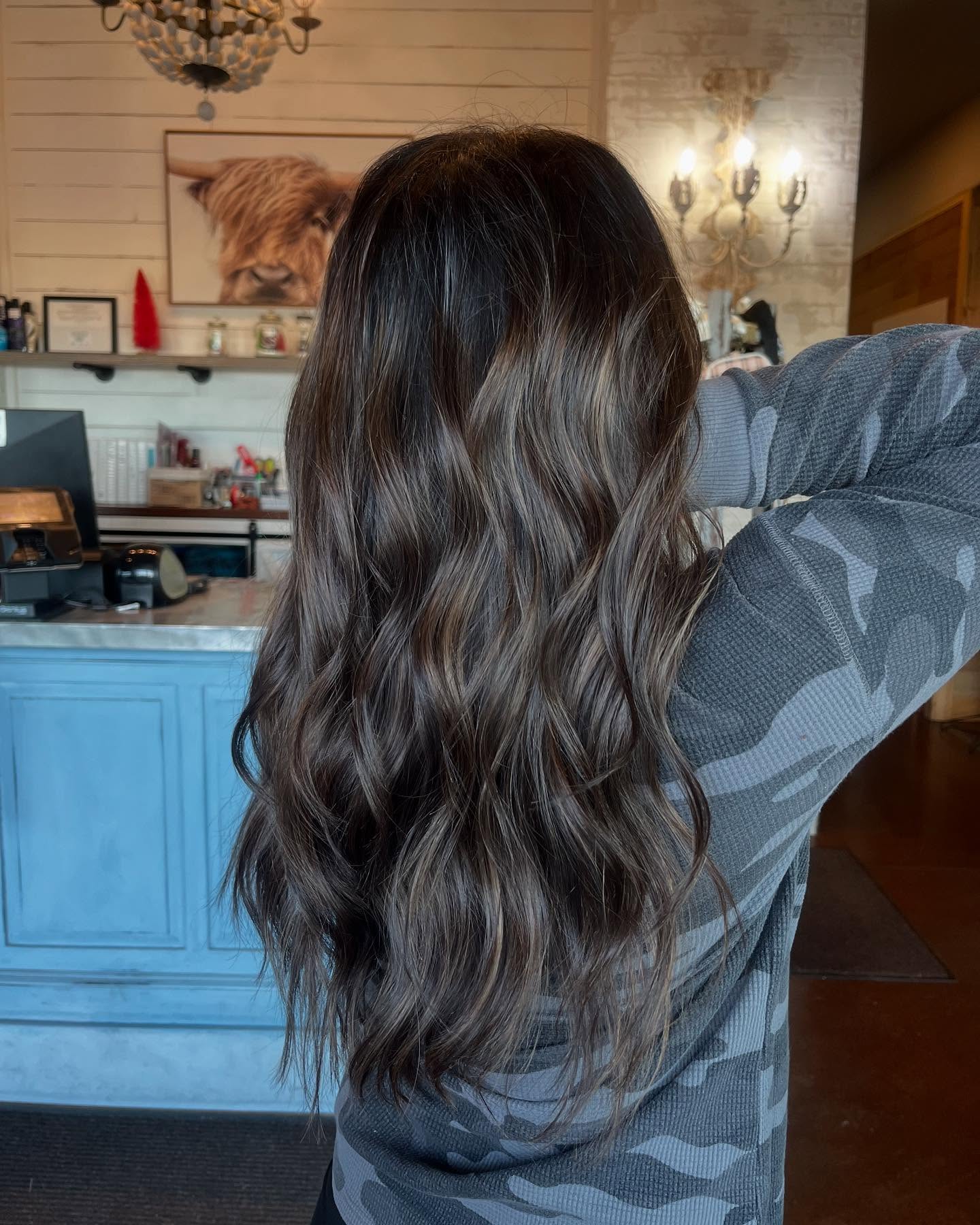Rich Brown Textured Waves with Subtle Highlights