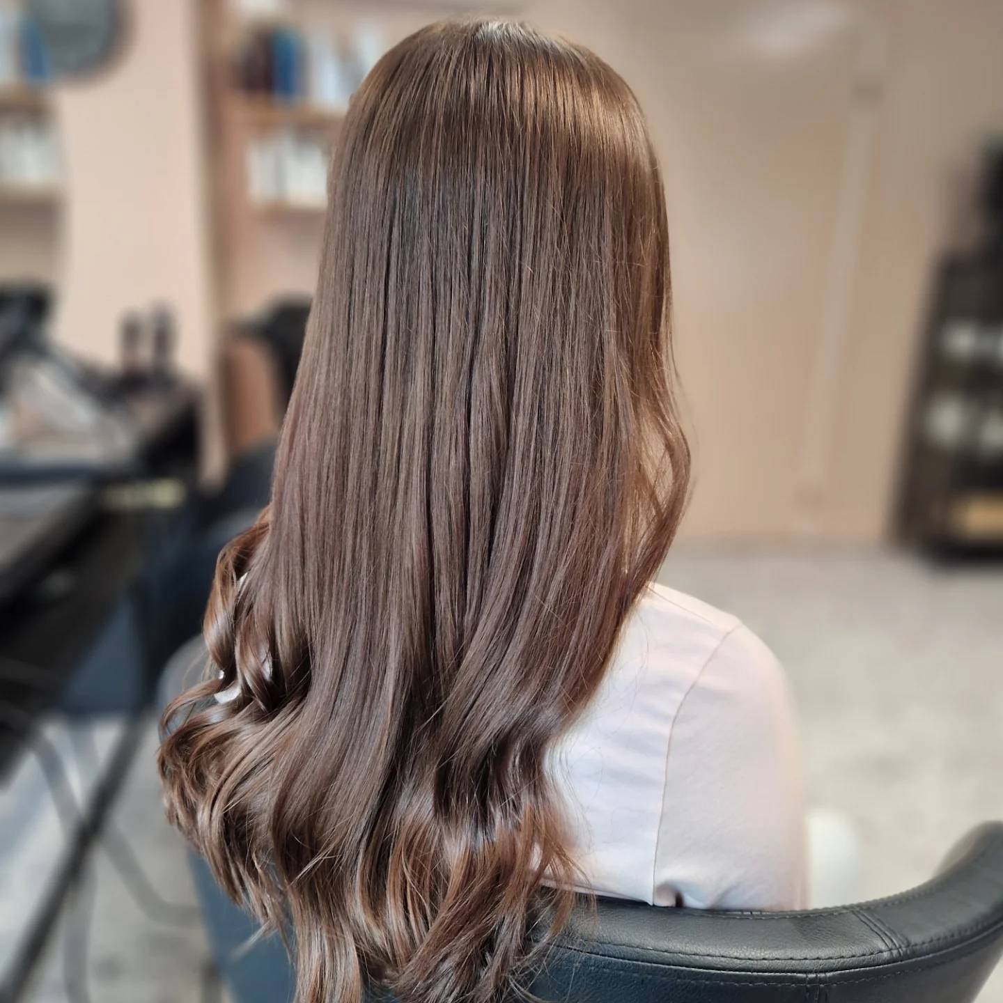 Sleek Brown Waves with Subtle Layering