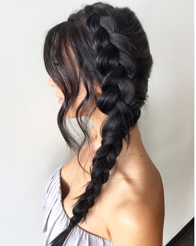Textured Long Side Braid with Soft Waves