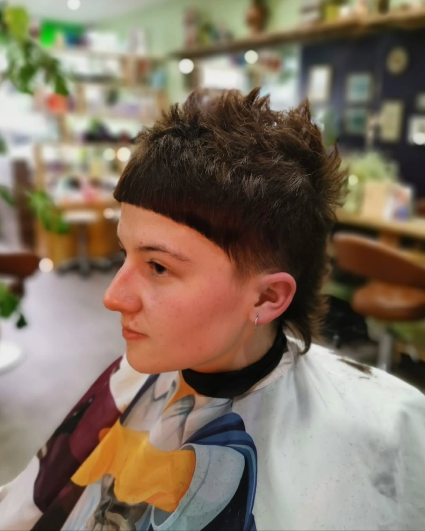 Asymmetrical Textured Crop with Buzzed Sides