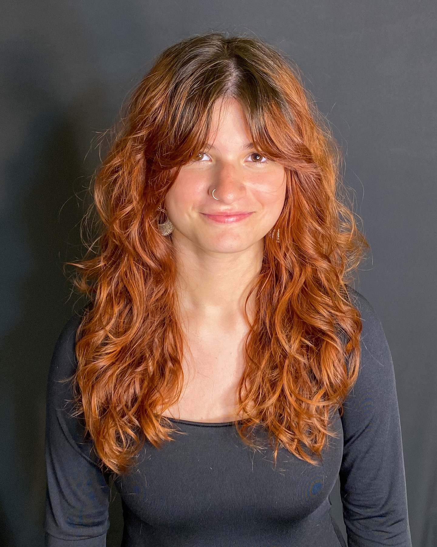 Layered Copper Shag with Soft Waves