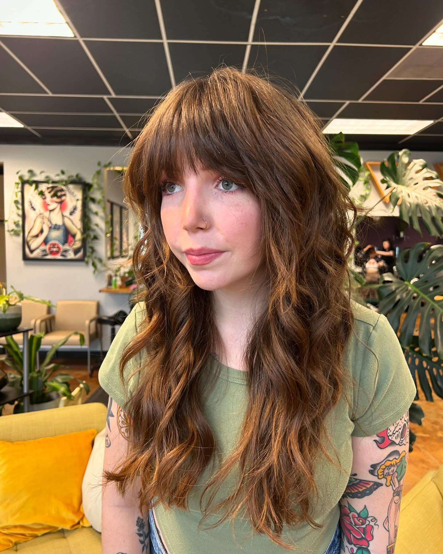 Textured Layered Shag with Full Bangs