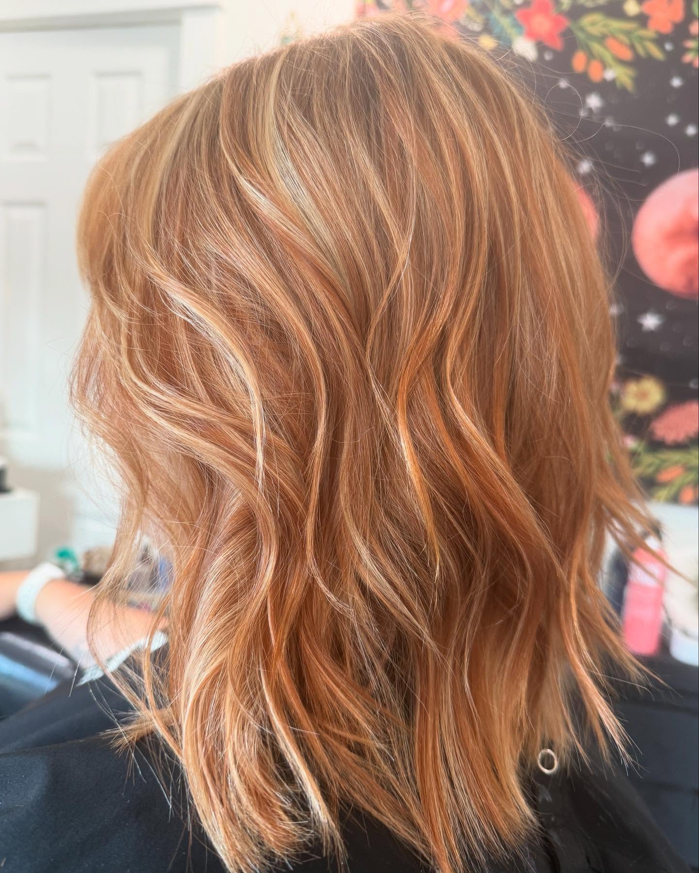 Warm Copper Wavy Layered Cut