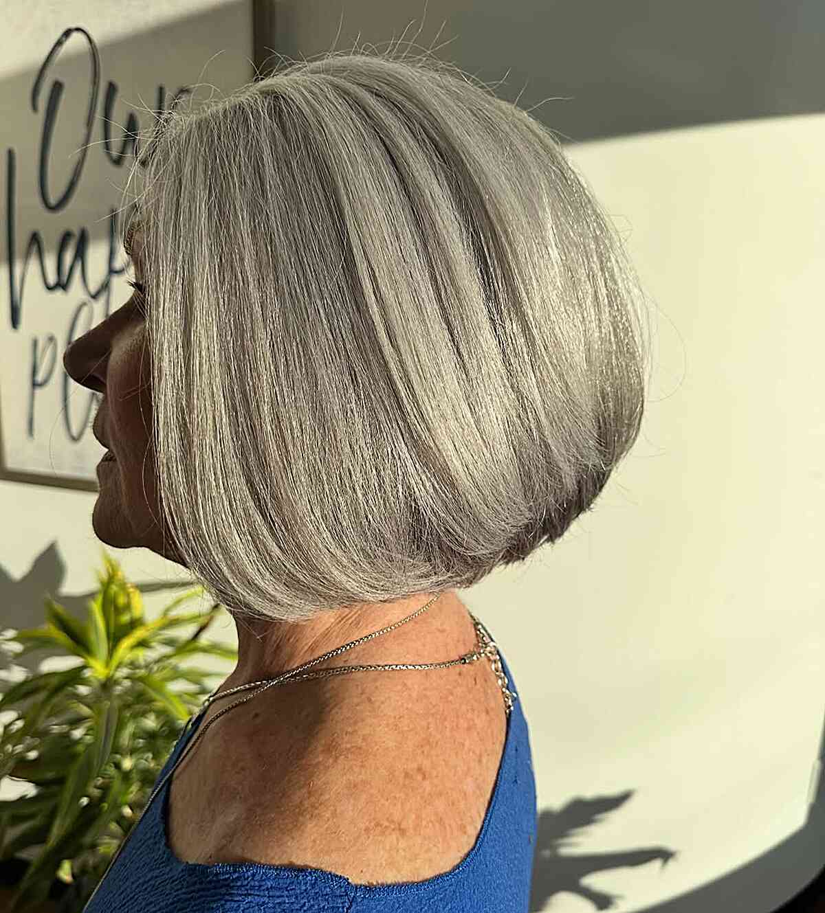 Elegant Silver Angled Bob