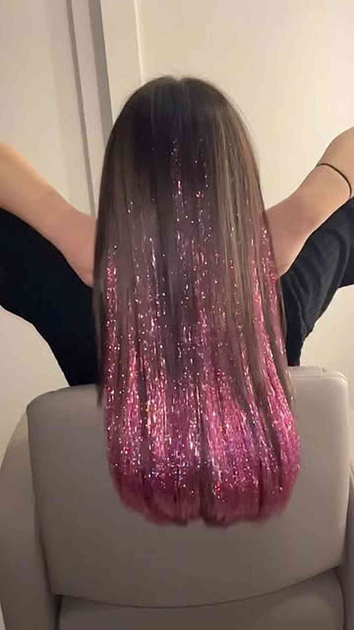 Glamorous Tinsel Hair with Ombre Effect