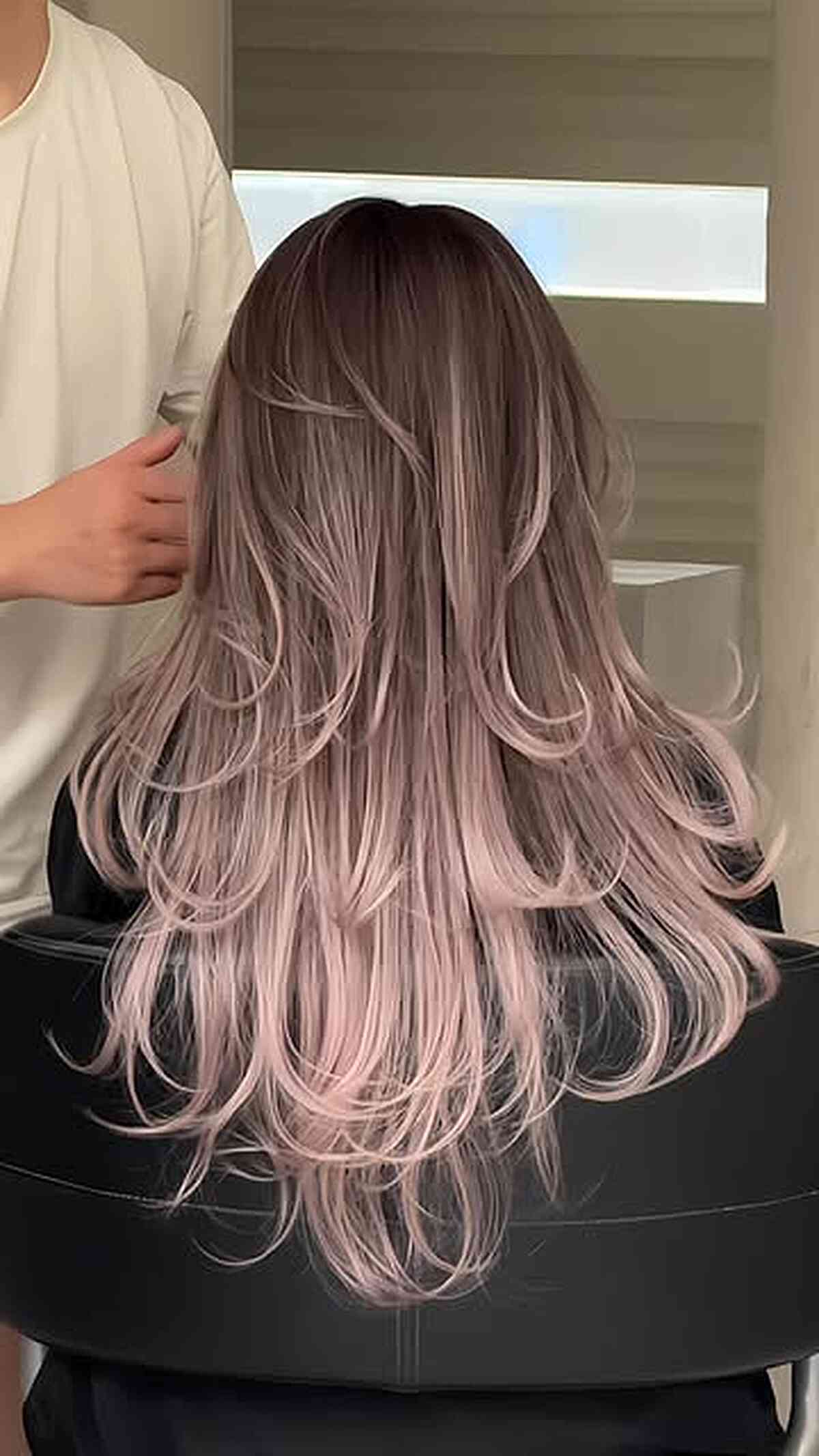 Soft Ash Brown with Dusty Rose Ends