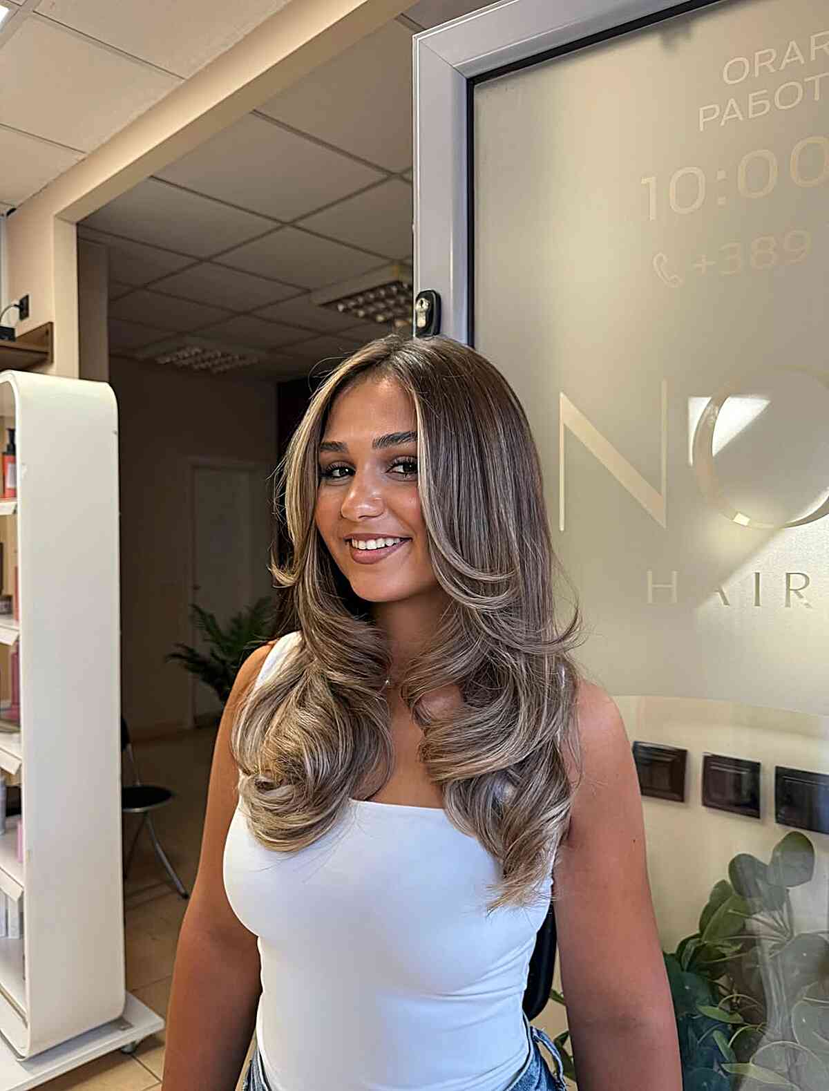 Caramel Balayage Long Hair with Soft Layers
