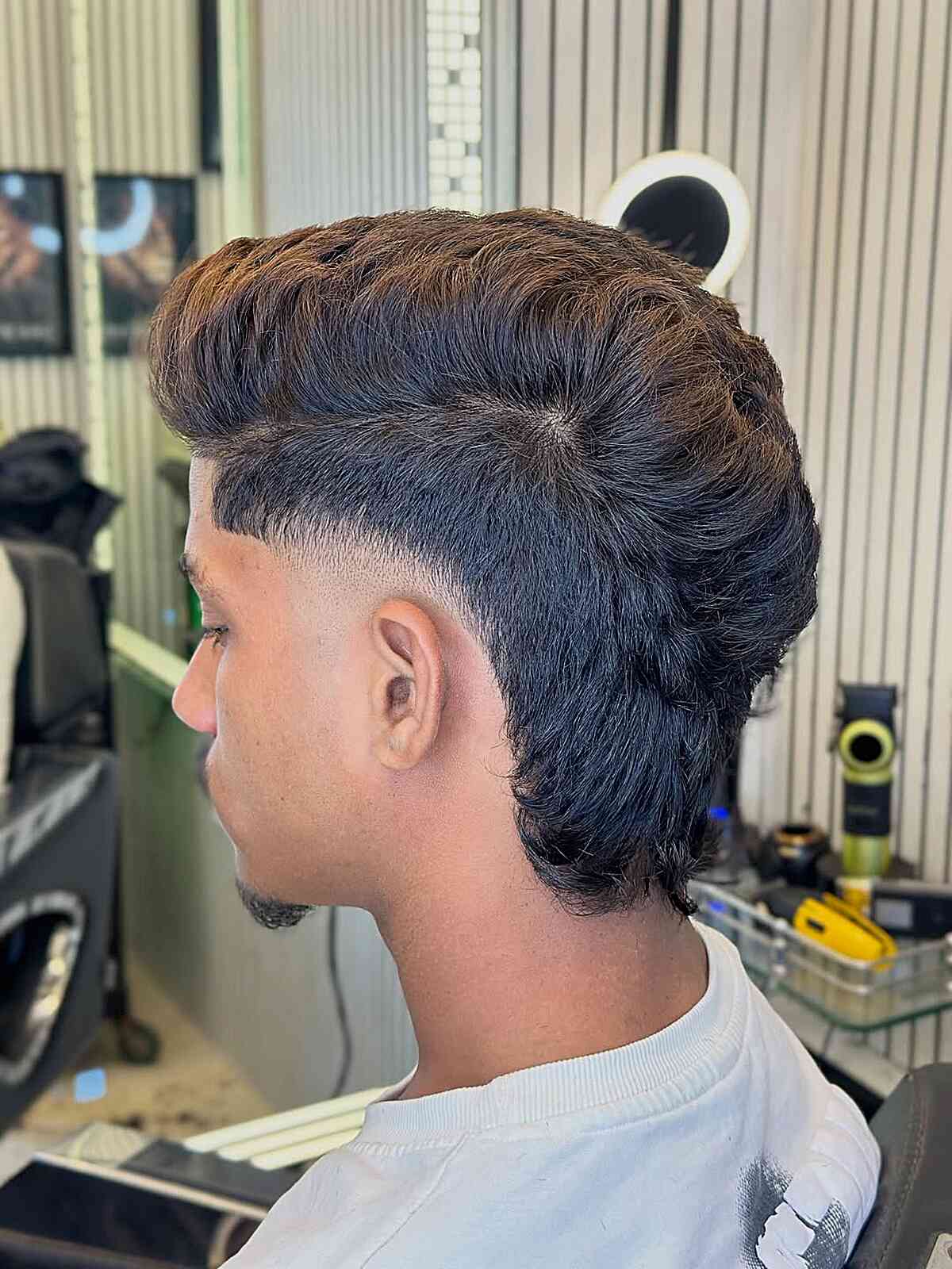 Modern Pompadour with Tapered Sides