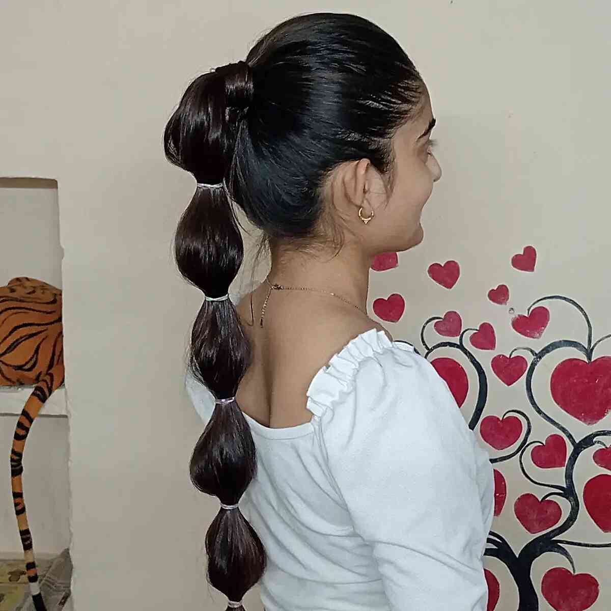 Stylish Bubble Ponytail with Sleek Finish