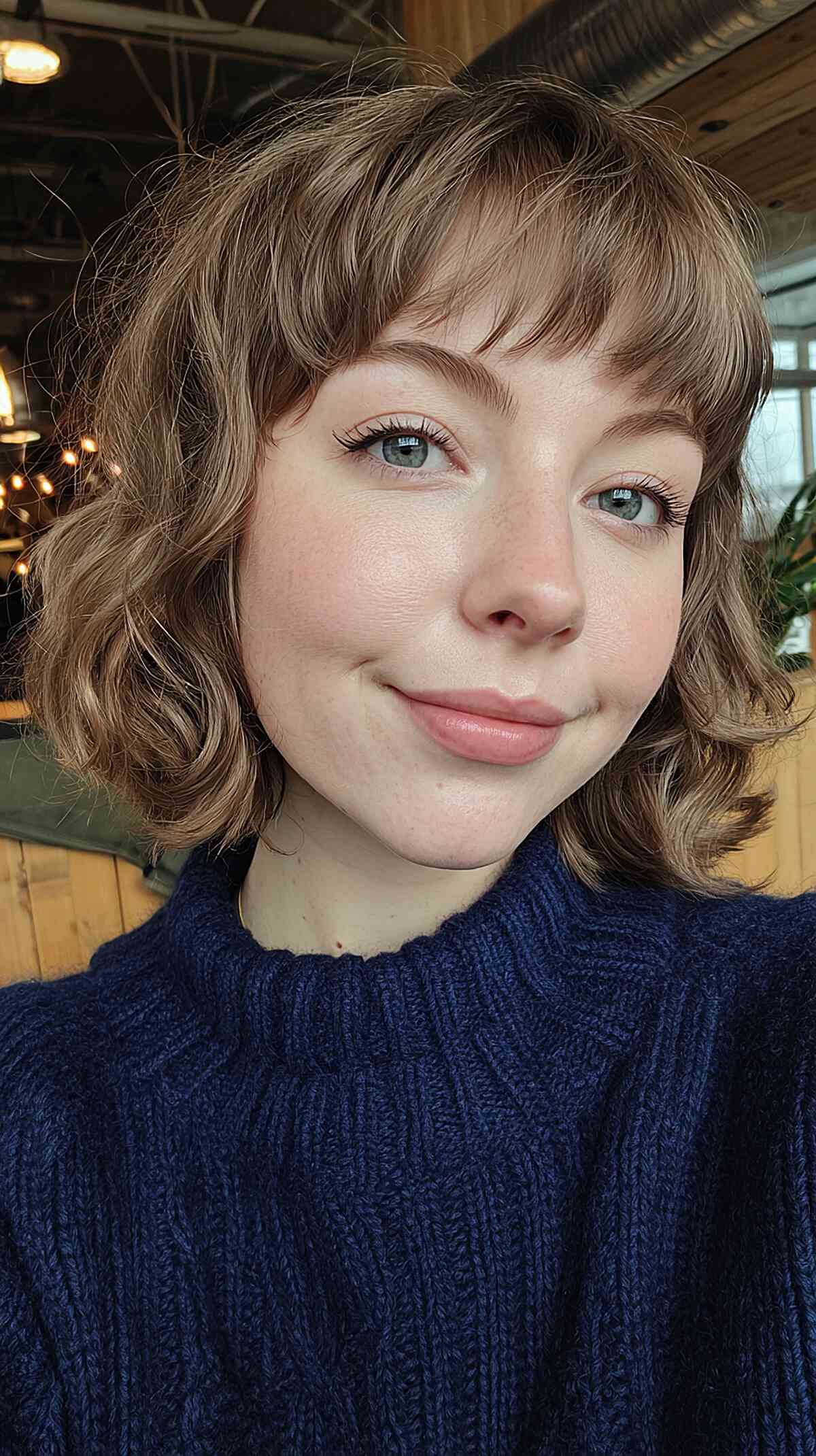 Playful Wavy Bob with Soft Bangs