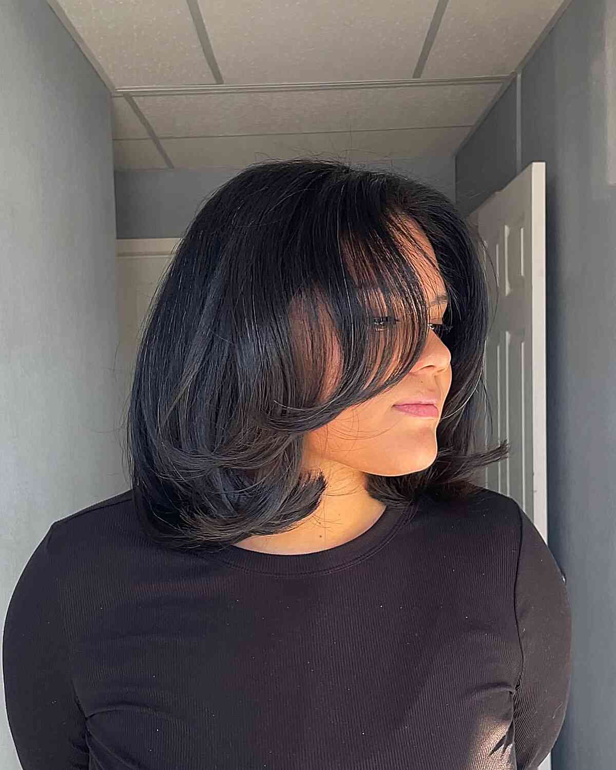 Stylish Layered Bob with Soft Face-Framing Bangs