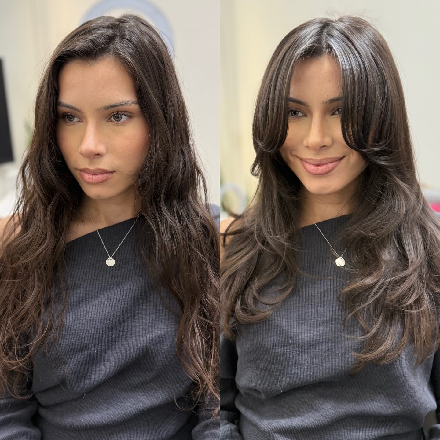 Textured Long Bangs with Soft Layers