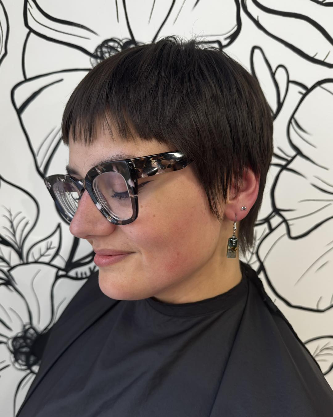 Chic Textured Funky Pixie with Bold Fringe