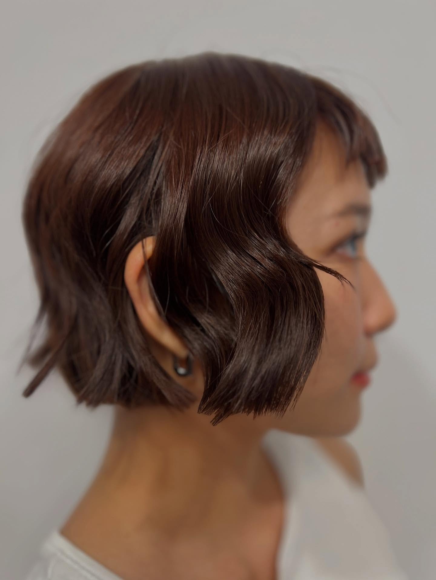 Choppy Soft-Wave Bob with Baby Bangs