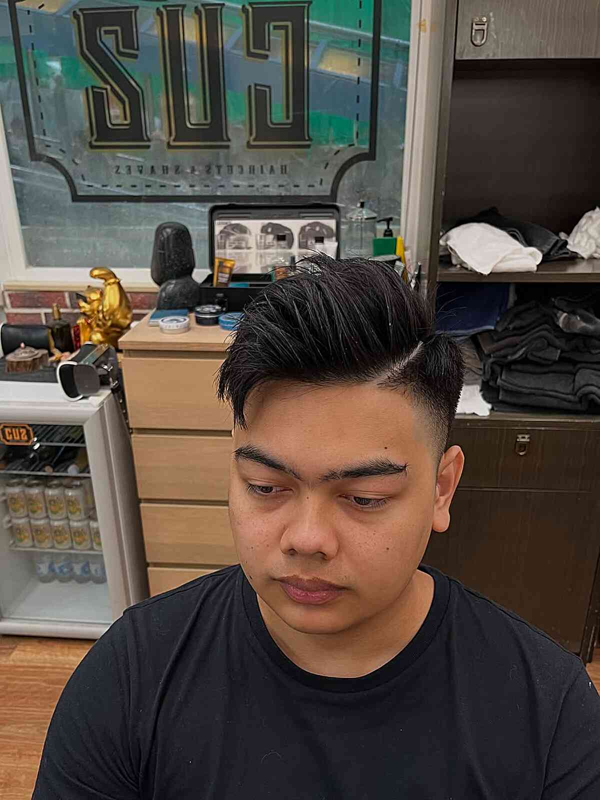 Classic Side Part Haircut with Textured Top